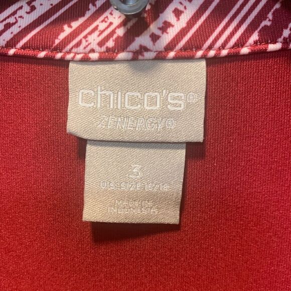 NWT Chicos zenergy sleeveless piped polo tank Deep Cherry 570292231 size… - Picture 12 of 12